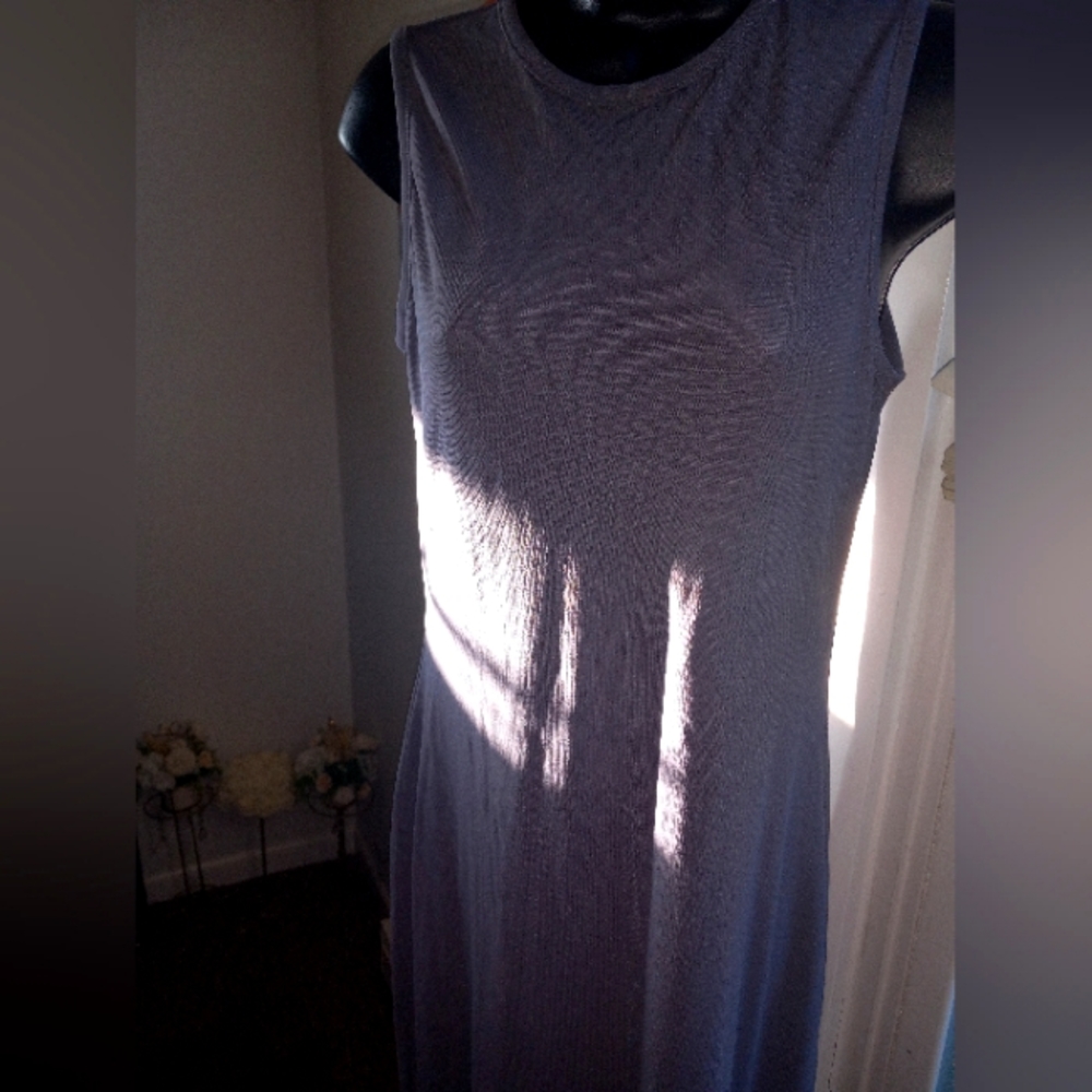 Gray Sleeveless Long Maxi Dress